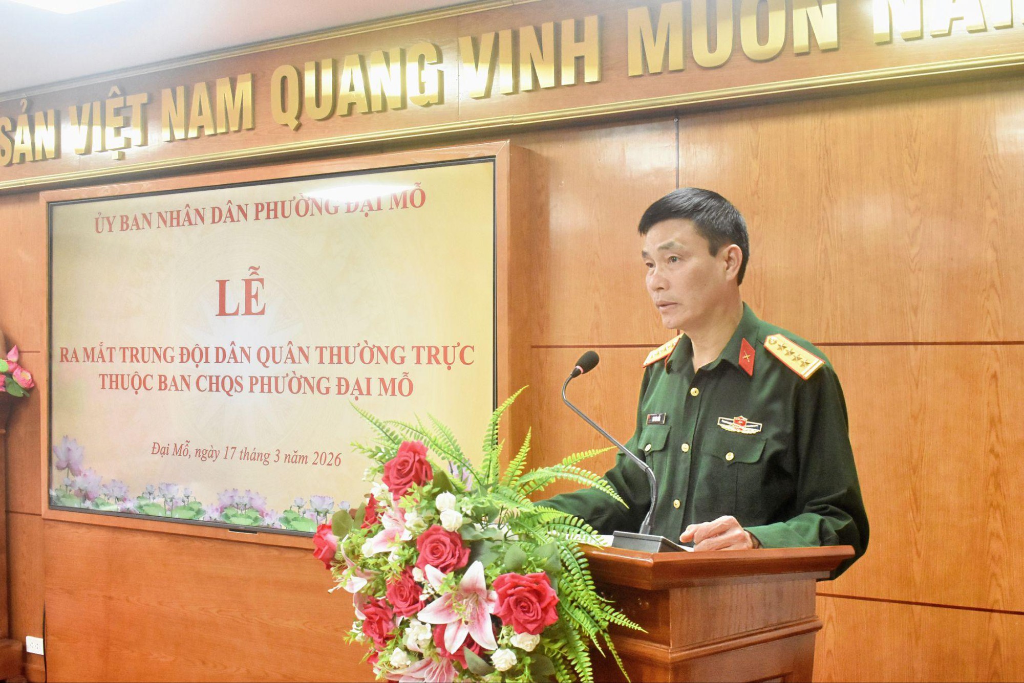 Phường Đại Mỗ công bố Quyết định thành lập Trung đội Dân quân thường trực- Ảnh 4.