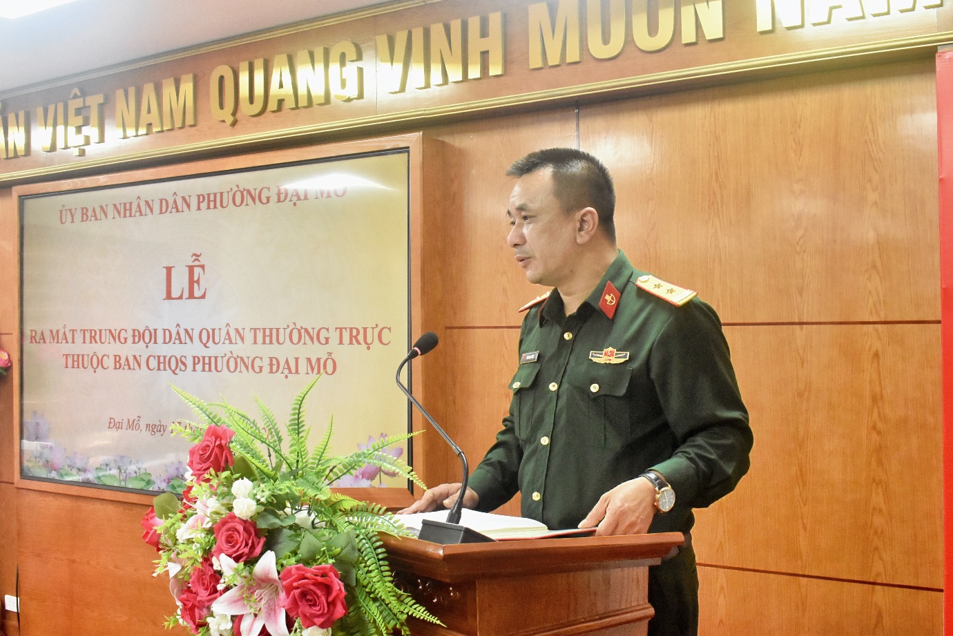 Phường Đại Mỗ công bố Quyết định thành lập Trung đội Dân quân thường trực- Ảnh 5.