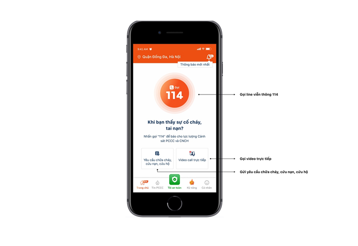 Hướng dẫn cài đặt và sử dụng app "Báo cháy 114"- Ảnh 1.