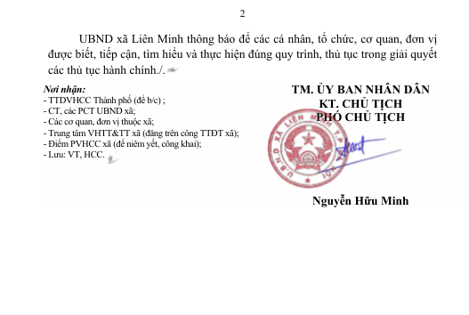 THÔNG BÁO Danh mục các thủ tục hành chính thuộc phạm vi giải quyết của Ủy ban nhân dân xã, các phòng, ban, cơ quan chuyên môn xã Liên Minh (tính đến thời điểm ngày 06 tháng 3 năm 2026)- Ảnh 2.