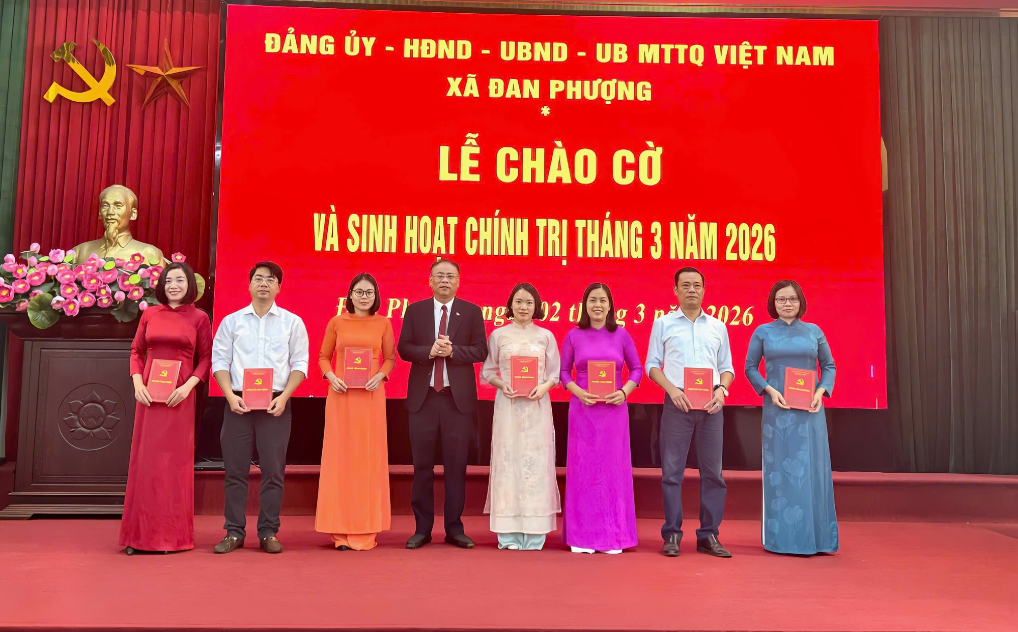 Xã Đan Phượng tổ chức lễ chào cờ và sinh hoạt chính trị tháng 02 năm 2026- Ảnh 3.