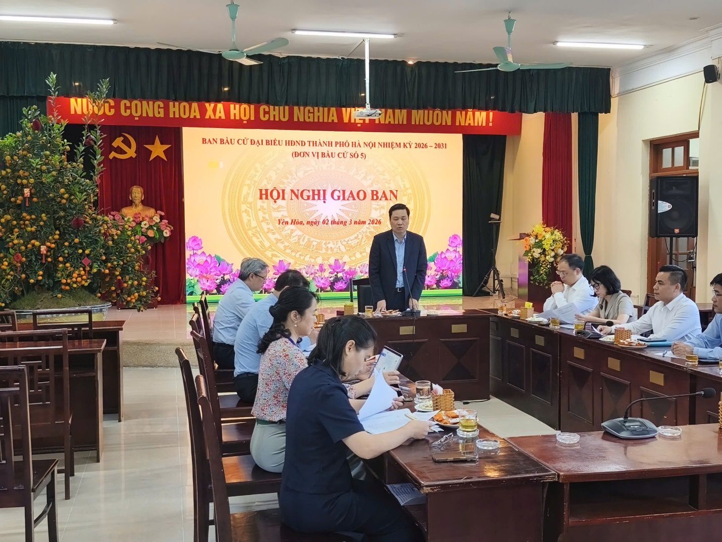 Đơn vị bầu cử số 5 họp Ban Bầu cử đại biểu HĐND thành phố Hà Nội nhiệm kỳ 2026–2031- Ảnh 1.