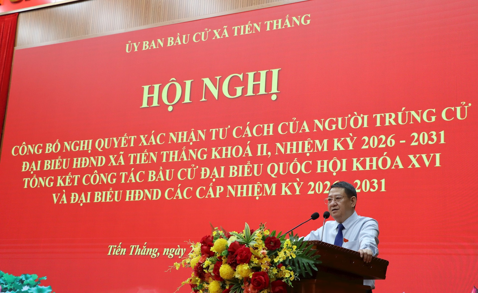 Xã Tiến Thắng công bố nghị quyết xác nhận tư cách 27 đại biểu trúng cử HĐND- Ảnh 3.