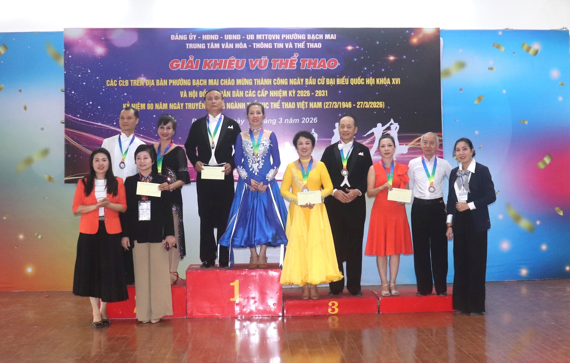 Gần 150 vận động viên tham gia Giải khiêu vũ thể thao các câu lạc bộ phường Bạch Mai- Ảnh 8.