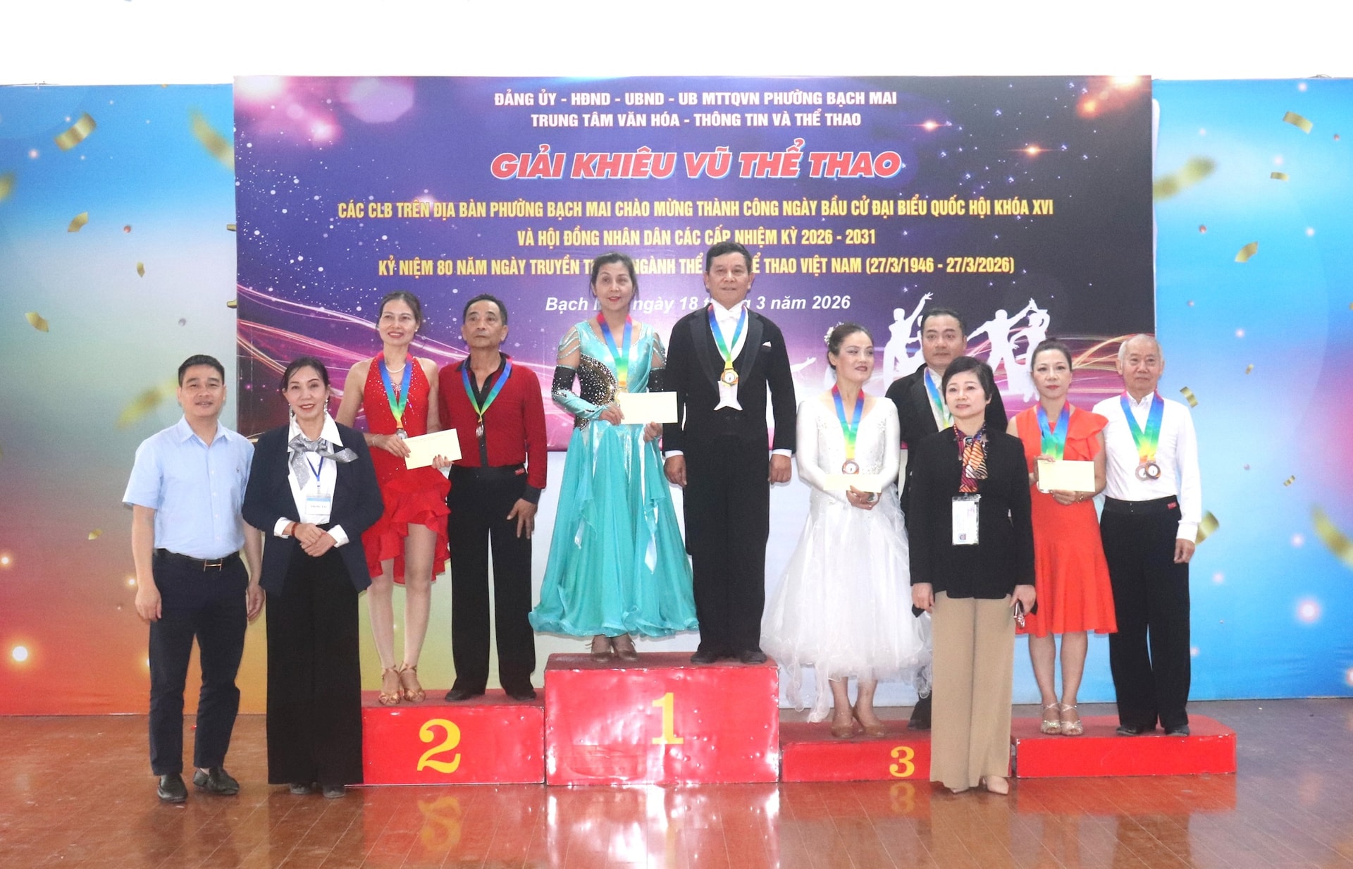 Gần 150 vận động viên tham gia Giải khiêu vũ thể thao các câu lạc bộ phường Bạch Mai- Ảnh 9.