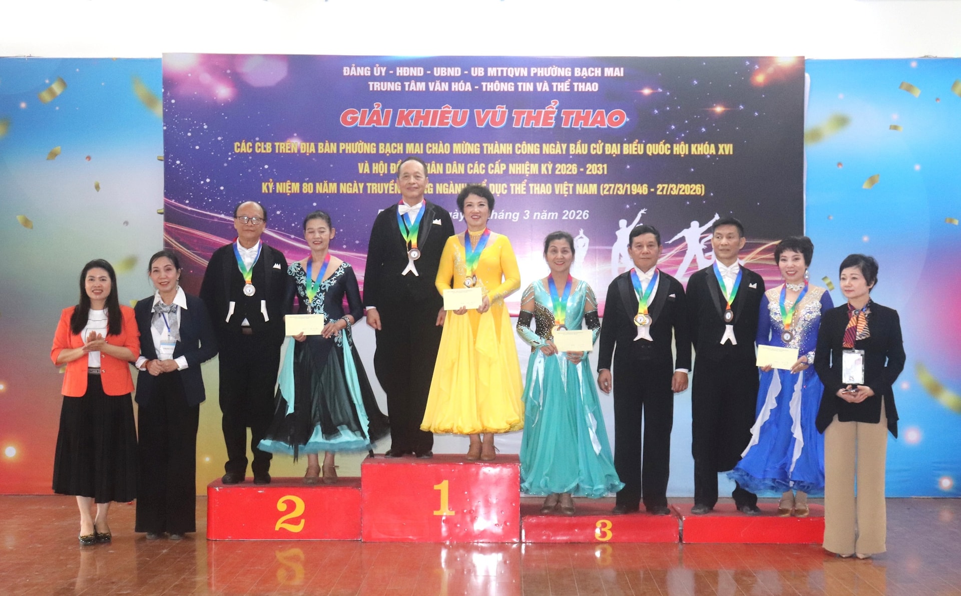 Gần 150 vận động viên tham gia Giải khiêu vũ thể thao các câu lạc bộ phường Bạch Mai- Ảnh 10.