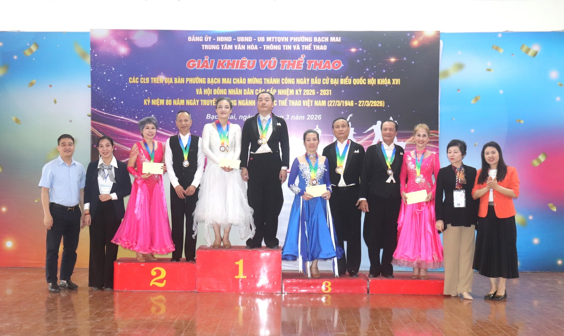 Gần 150 vận động viên tham gia Giải khiêu vũ thể thao các câu lạc bộ phường Bạch Mai- Ảnh 11.