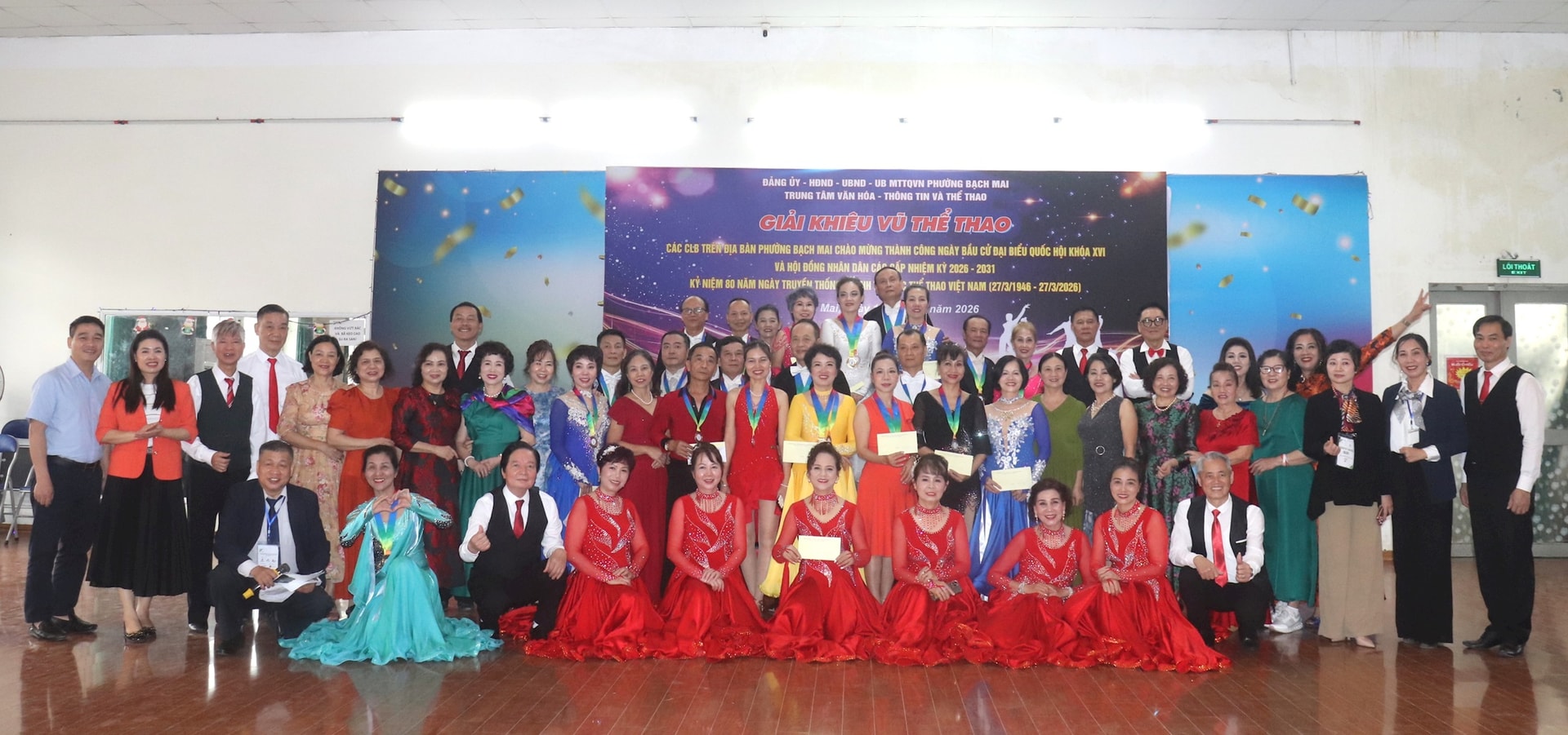 Gần 150 vận động viên tham gia Giải khiêu vũ thể thao các câu lạc bộ phường Bạch Mai- Ảnh 1.