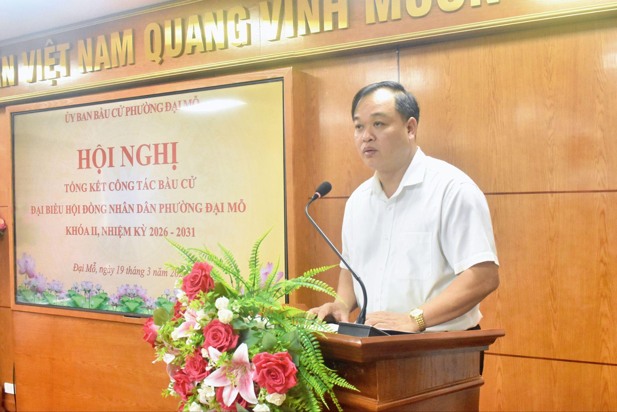 Phường Đại Mỗ tổ chức Hội nghị Tổng kết công tác bầu cử đại biểu HĐND phường khóa II, nhiệm kỳ 2026-2031- Ảnh 2.