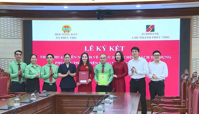 Lễ ký kết thỏa thuận liên ngành về triển khai chính sách tín dụng phục vụ phát triển nông nghiệp, nông thôn trên địa bàn xã Phúc Thọ- Ảnh 4.