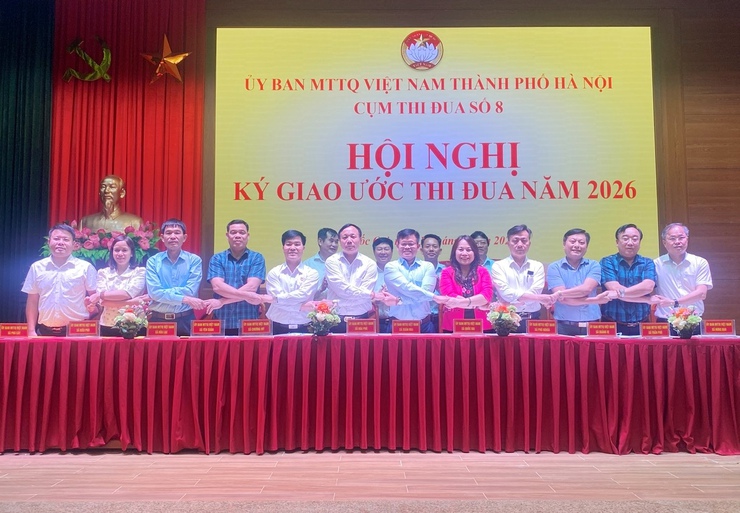 Xuân Mai: Ký kết giao ước thi đua Cụm số 8 thuộc Mặt trận tổ quốc Thành phố Hà Nội năm 2026- Ảnh 3.