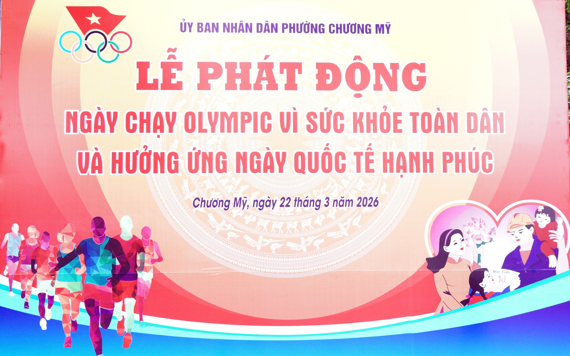 Chương Mỹ phát động Ngày chạy Olympic vì sức khỏe toàn dân và hưởng ứng Ngày Quốc tế hạnh phúc