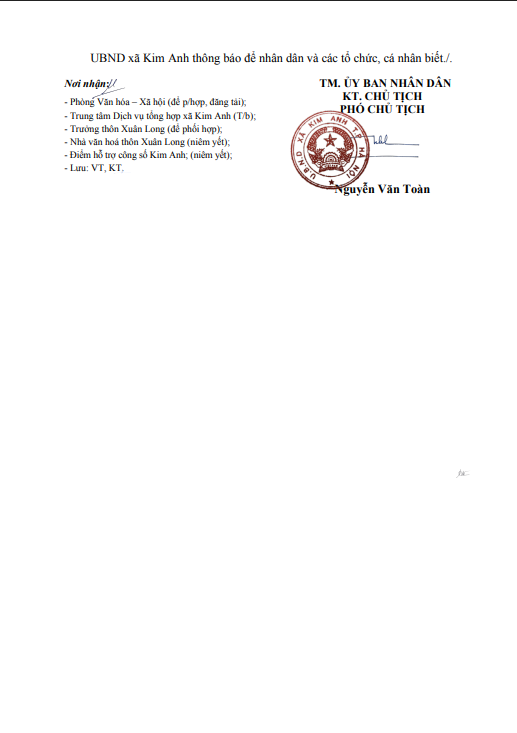 Thông báo niêm yết công khai hồ sơ đăng ký đất đai,
cấp Giấy chứng nhận quyền sử dụng đất lần đầu của ông Dương Ngọc Tuấn và bà Phan Thị Hương tại thôn Xuân Long, xã Kim Anh, thành phố Hà Nội
- Ảnh 3.