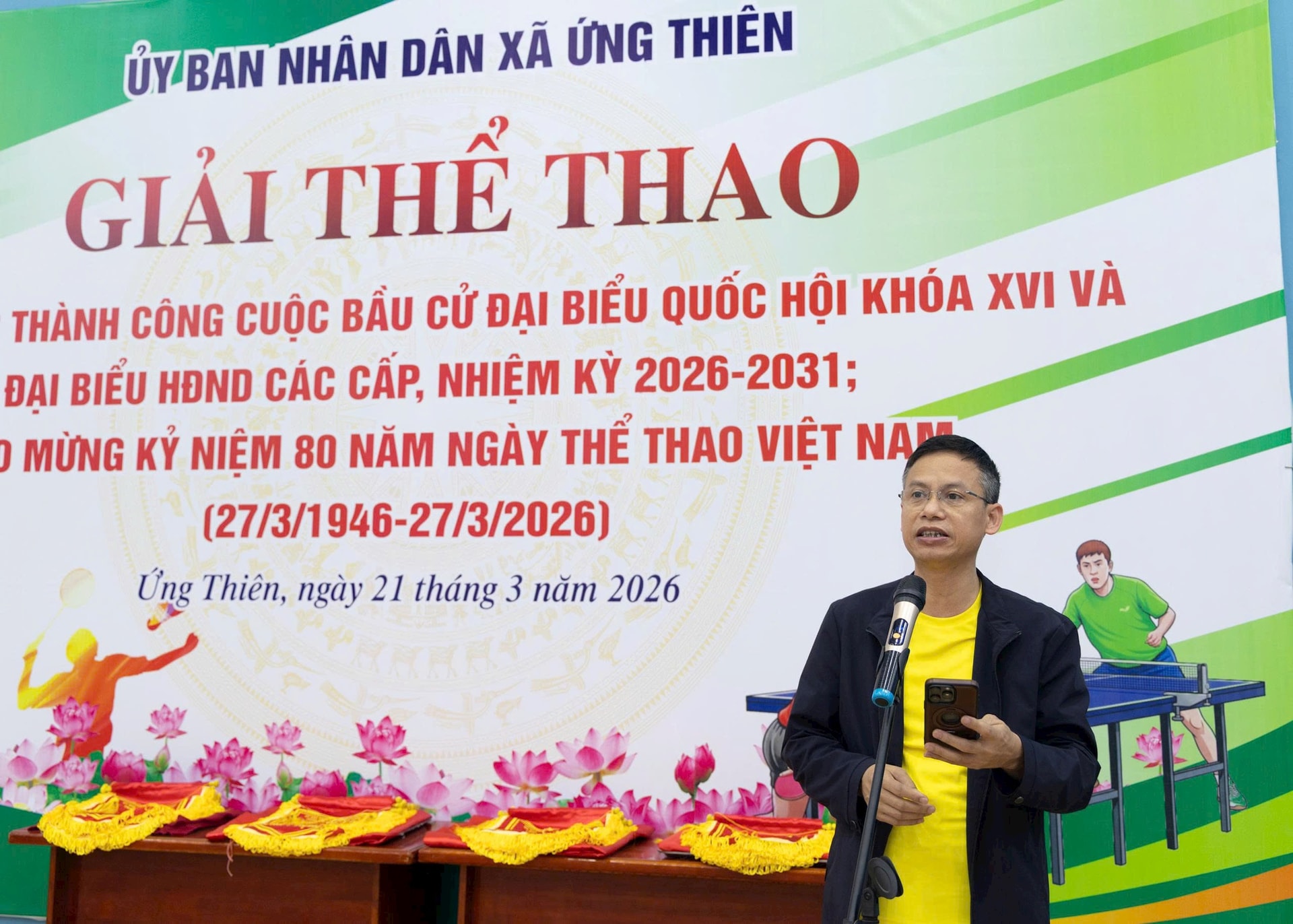 Xã Ứng Thiên sôi nổi giải thể thao chào mừng các sự kiện lớn- Ảnh 1.