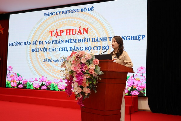 Phường Bồ Đề tổ chức Hội nghị tập huấn hướng dẫn sử dụng Hệ thống thông tin điều hành tác nghiệp cho các chi, đảng bộ cơ sở trực thuộc- Ảnh 1.