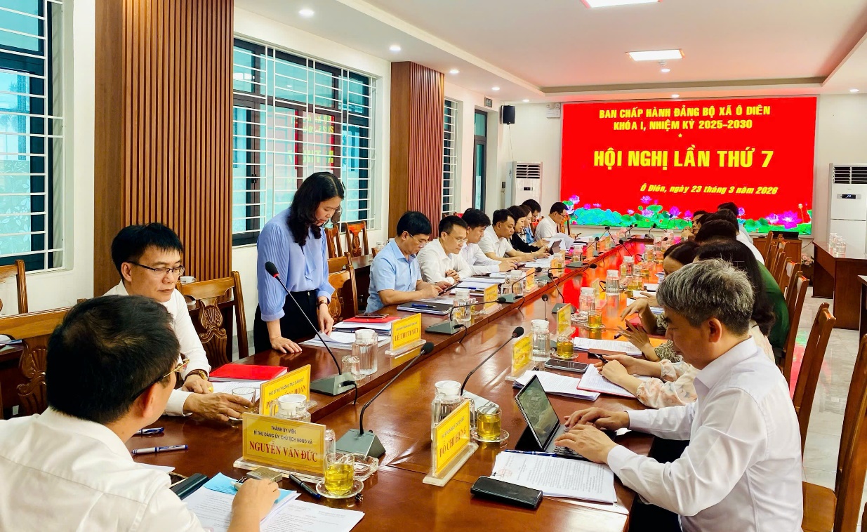 Hội nghị ban chấp hành Đảng ủy xã Ô Diên lần thứ 07 nhiệm kỳ 2025-2030 xem xét, quyết định nhiều nội dung quan trọng- Ảnh 1.