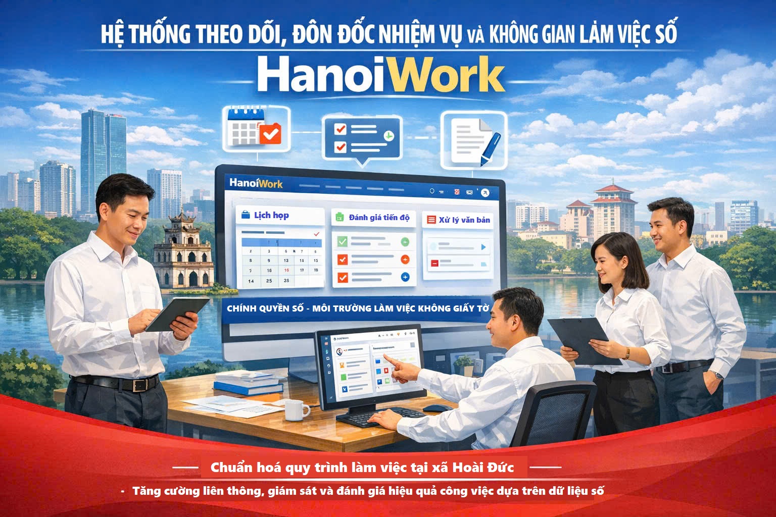 Xã Hoài Đức: Đẩy mạnh chuyển đổi số qua tập huấn không gian làm việc HanoiWork- Ảnh 1.