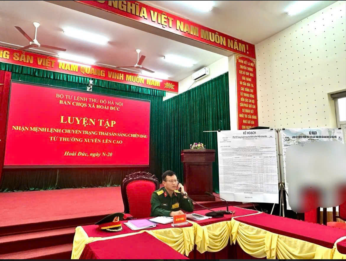 Hoài Đức: Nâng cao năng lực tác chiến qua luyện tập chuyển trạng thái sẵn sàng chiến đấu- Ảnh 2.