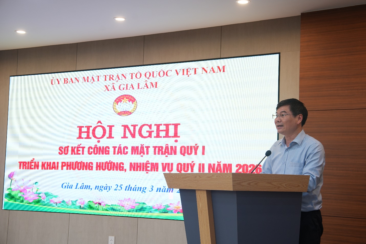 A person standing at a podium