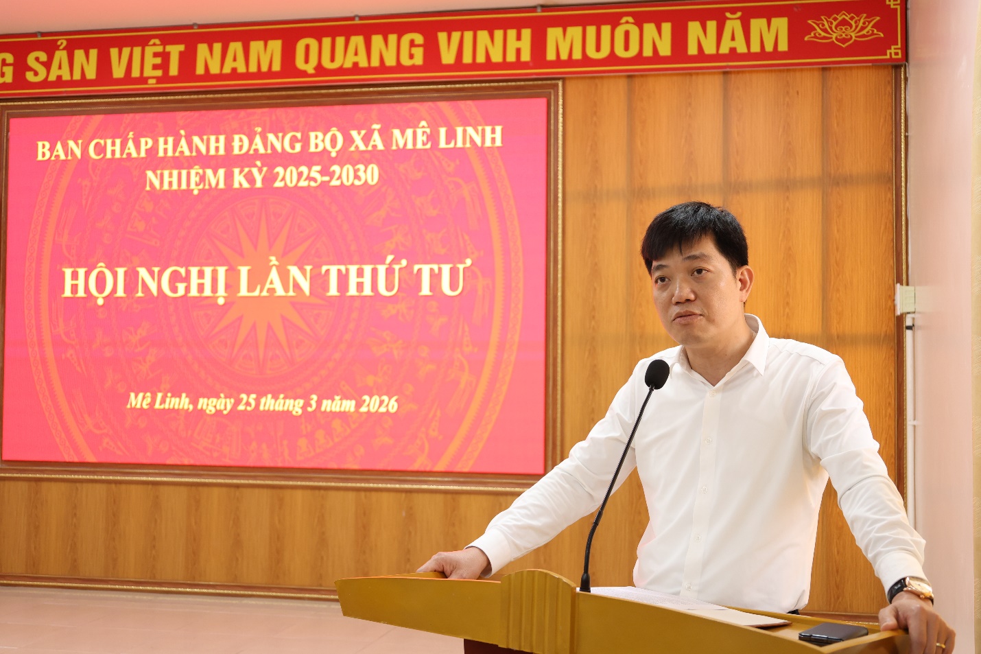 Hội nghị Ban Chấp hành Đảng bộ xã Mê Linh lần thứ Tư- Ảnh 2.