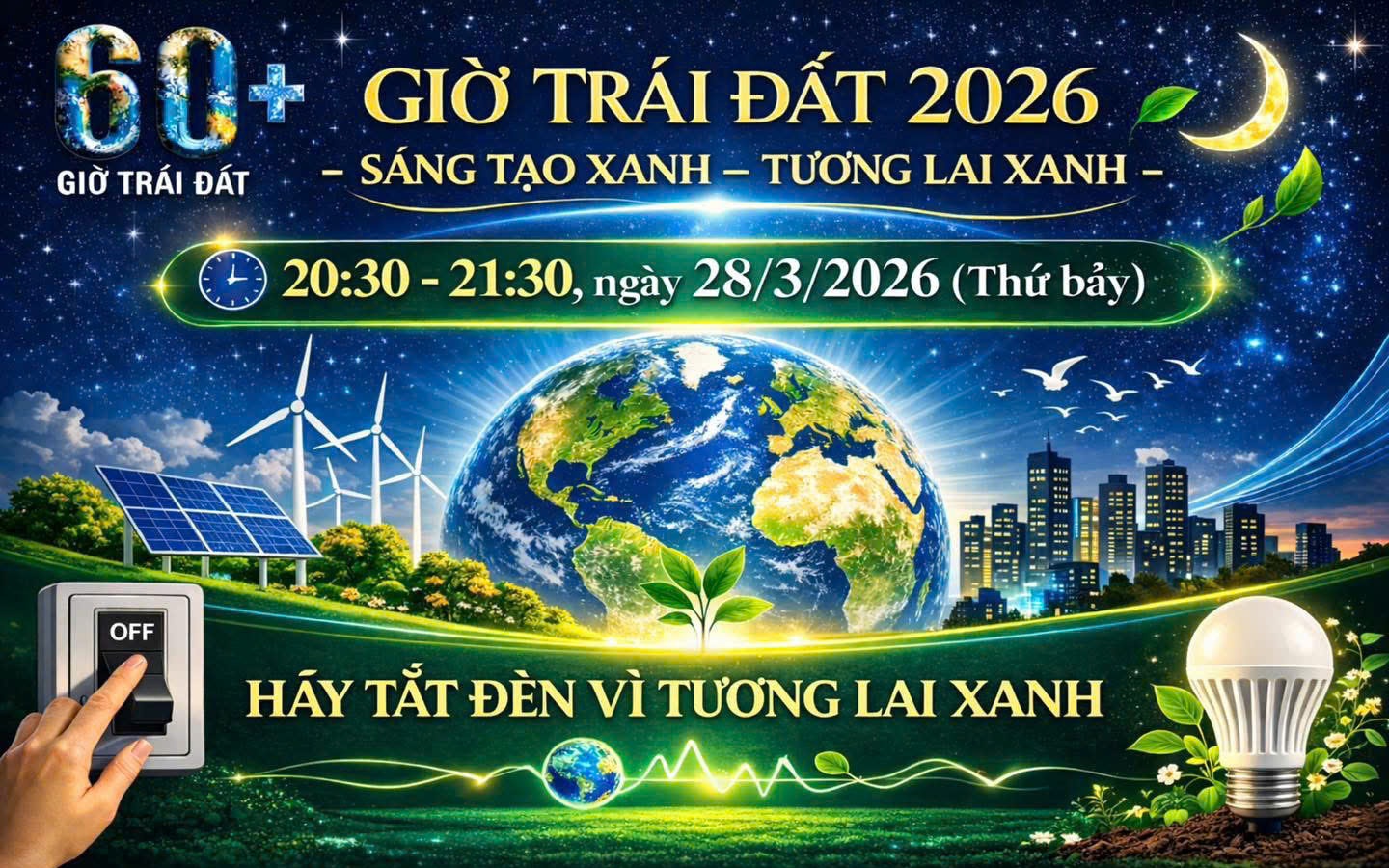 Giờ Trái đất 2026: Sáng tạo xanh - Tương lai xanh