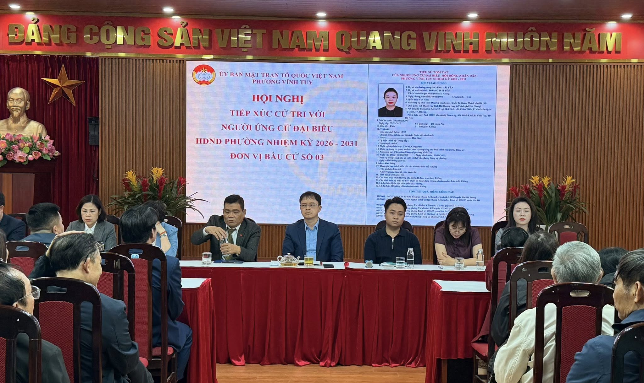 HỘI NGHỊ TIẾP XÚC CỬ TRI VỚI NGƯỜI ỨNG CỬ ĐẠI BIỂU HĐND PHƯỜNG VĨNH TUY NHIỆM KỲ 2026 – 2031. ĐƠN VỊ BẦU CỬ SỐ 3 - Ảnh 1.