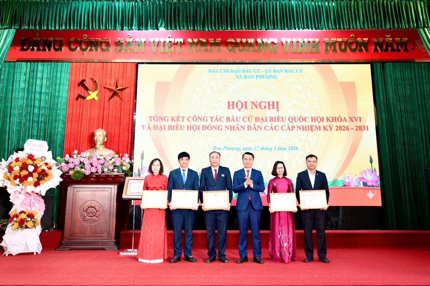 Xã Đan Phượng tổng kết công tác bầu cử đại biểu Quốc hội khoá XVI và đại biểu HĐND các cấp, nhiệm kỳ 2026-2031.- Ảnh 4.