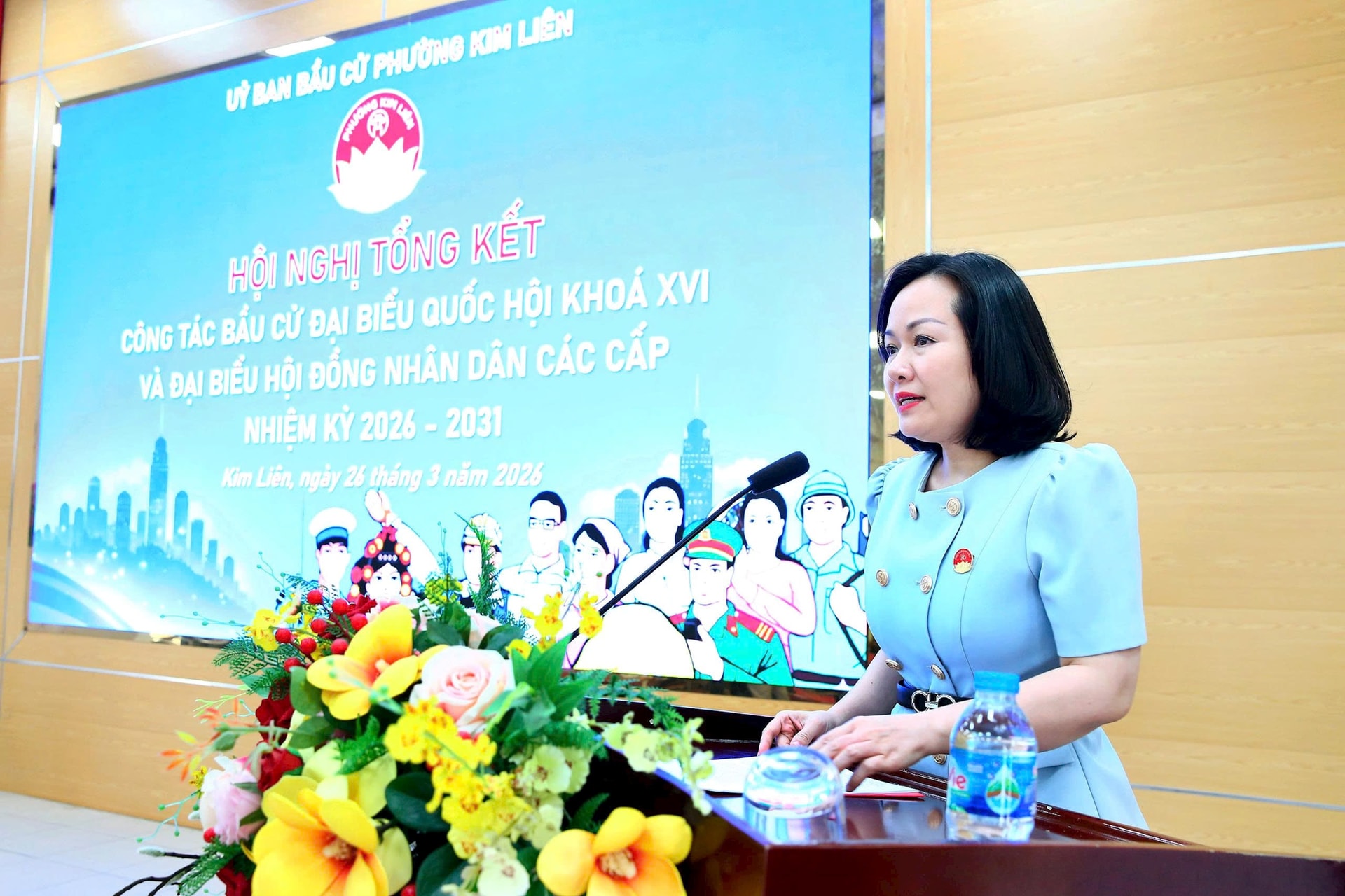 Phường Kim Liên tổng kết công tác bầu cử đại biểu Quốc hội, HĐND các cấp- Ảnh 1.