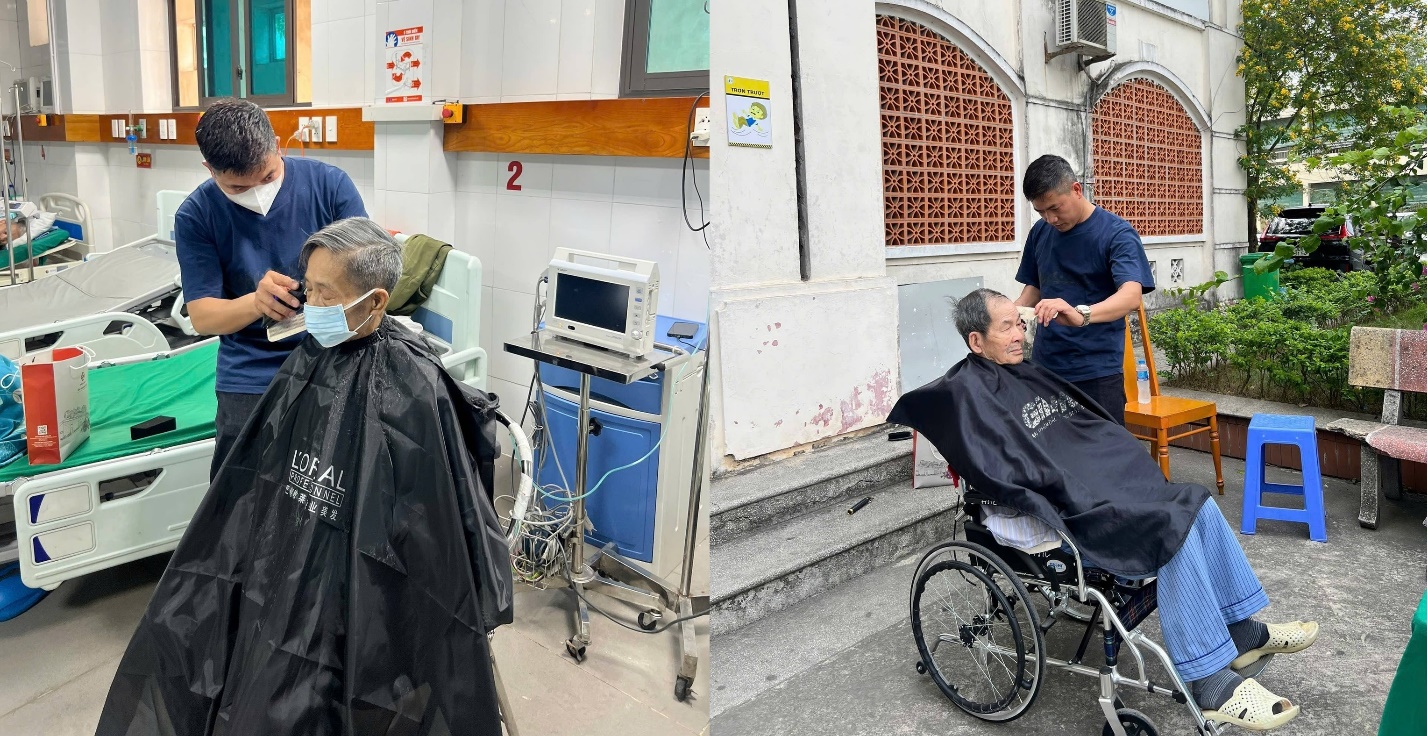 Tiệm tóc của những nụ cười và hy vọng bên giường bệnh- Ảnh 2.