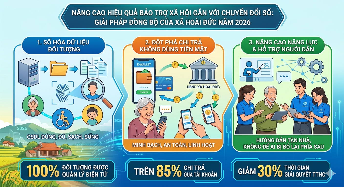 Nâng cao hiệu quả bảo trợ xã hội gắn với chuyển đổi số: Giải pháp đồng bộ của xã Hoài Đức năm 2026- Ảnh 1.