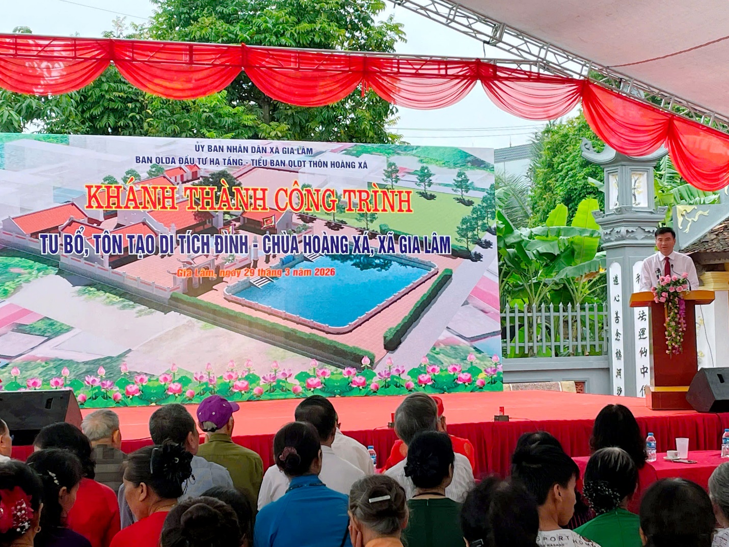 GIA LÂM KHÁNH THÀNH CÔNG TRÌNH TU BỔ, TÔN TẠO ĐÌNH – CHÙA HOÀNG XÁ VÀ TRIỂN KHAI THI CÔNG ĐÌNH THUẬN QUANG- Ảnh 2.