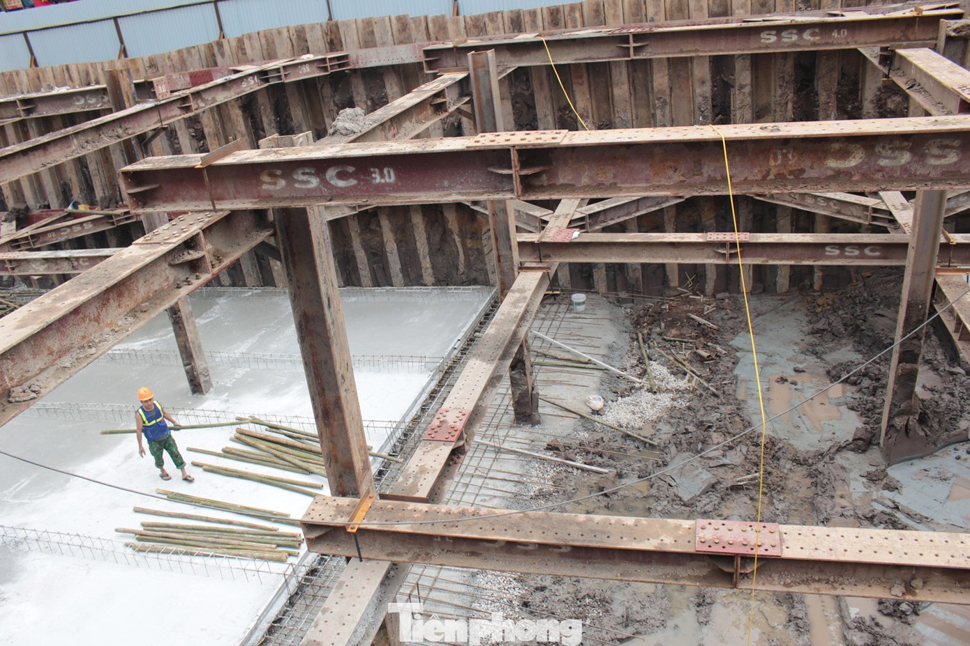 Bể ngầm chống ngập khu vực chợ Hàng Da được đổ bê tông đáy- Ảnh 3.