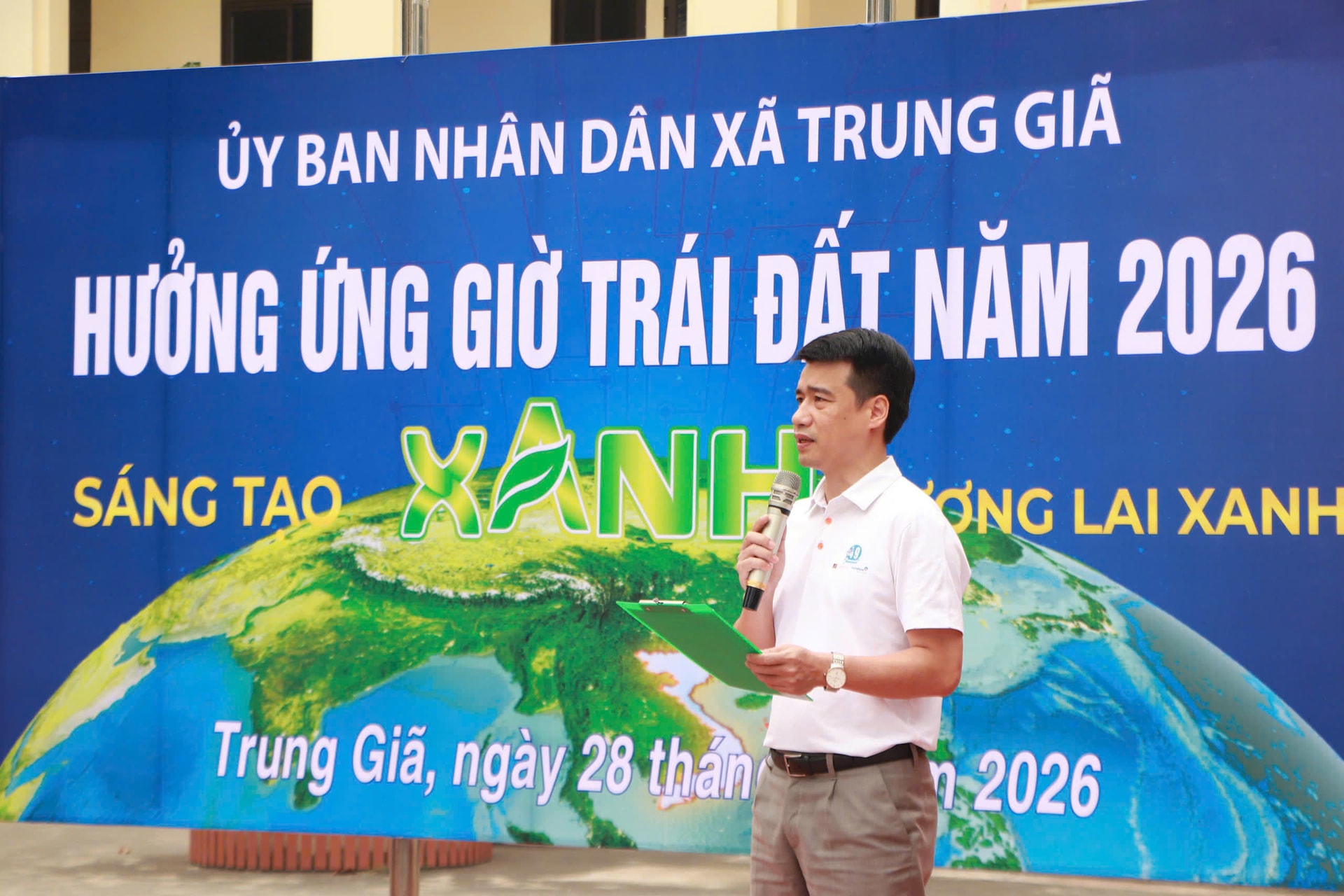 Xã Trung Giã phát động hưởng ứng Giờ Trái đất 2026, lan tỏa thông điệp tiết kiệm năng lượng- Ảnh 1.