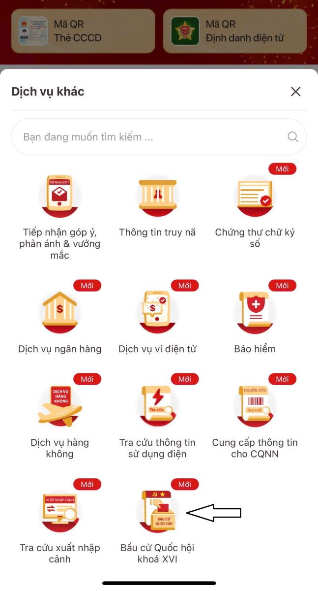 UBBC xã Kim Anh- Hướng dẫn kiểm tra thông tin và thay đổi khu vực bỏ phiếu của cử tri qua ứng dụng VNEID- Ảnh 4.