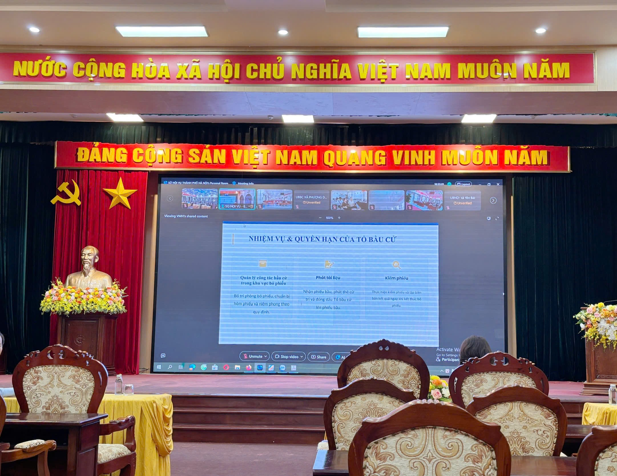 Hoài Đức dự hội nghị trực tuyến tập huấn nghiệp vụ công tác bầu cử của Ủy ban bầu cử thành phố Hà Nội- Ảnh 1.