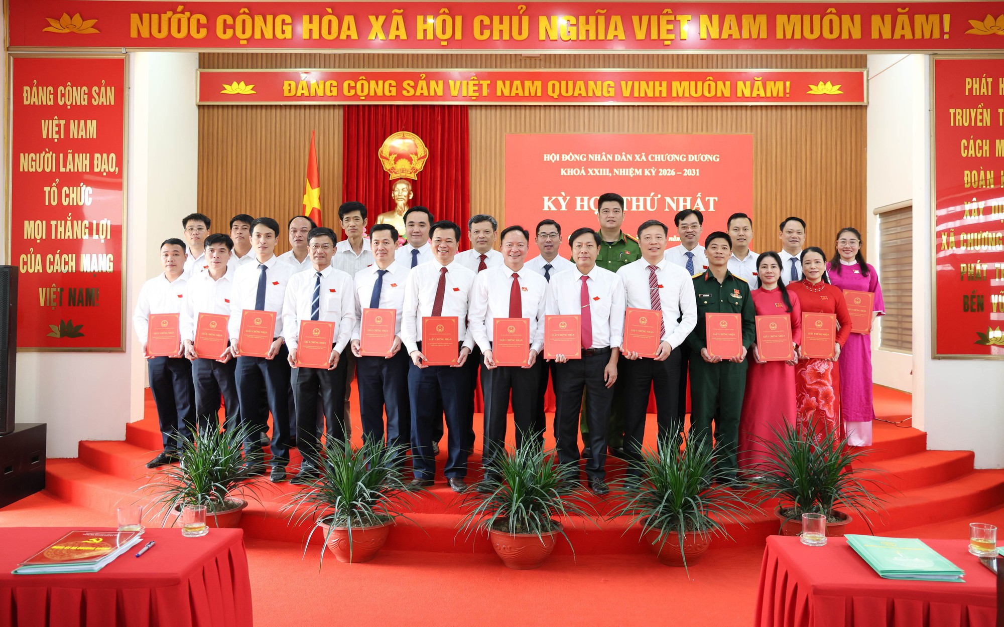 XÃ CHƯƠNG DƯƠNG: KIỆN TOÀN BỘ MÁY NHÂN SỰ NHIỆM KỲ 2026 -2031