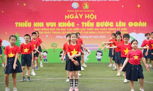 Rực rỡ Ngày hội “Thiếu nhi vui khỏe – Tiến bước lên Đoàn” – Bản hòa ca sức trẻ của cô và trò trường Tiểu học Cổ Nhuế 2B- Ảnh 11.