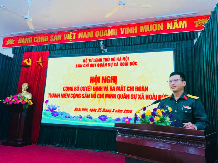 Ra mắt Chi đoàn Quân sự xã Hoài Đức – Bước phát triển mới của tuổi trẻ lực lượng vũ trang- Ảnh 2.