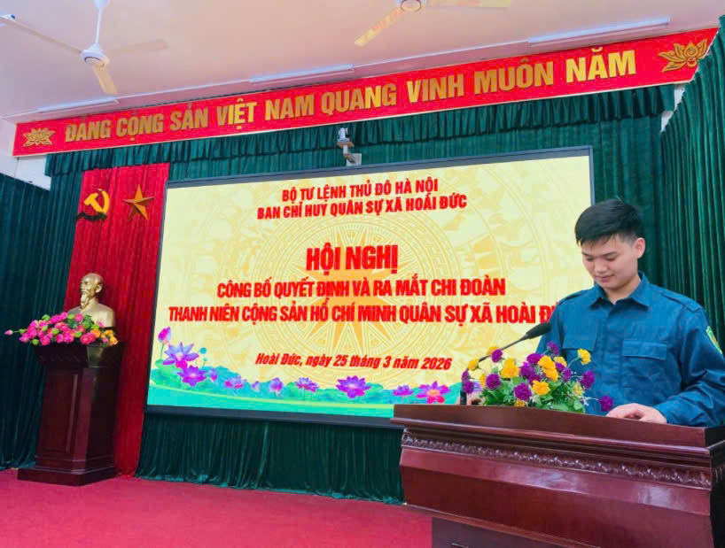 Ra mắt Chi đoàn Quân sự xã Hoài Đức – Bước phát triển mới của tuổi trẻ lực lượng vũ trang- Ảnh 3.