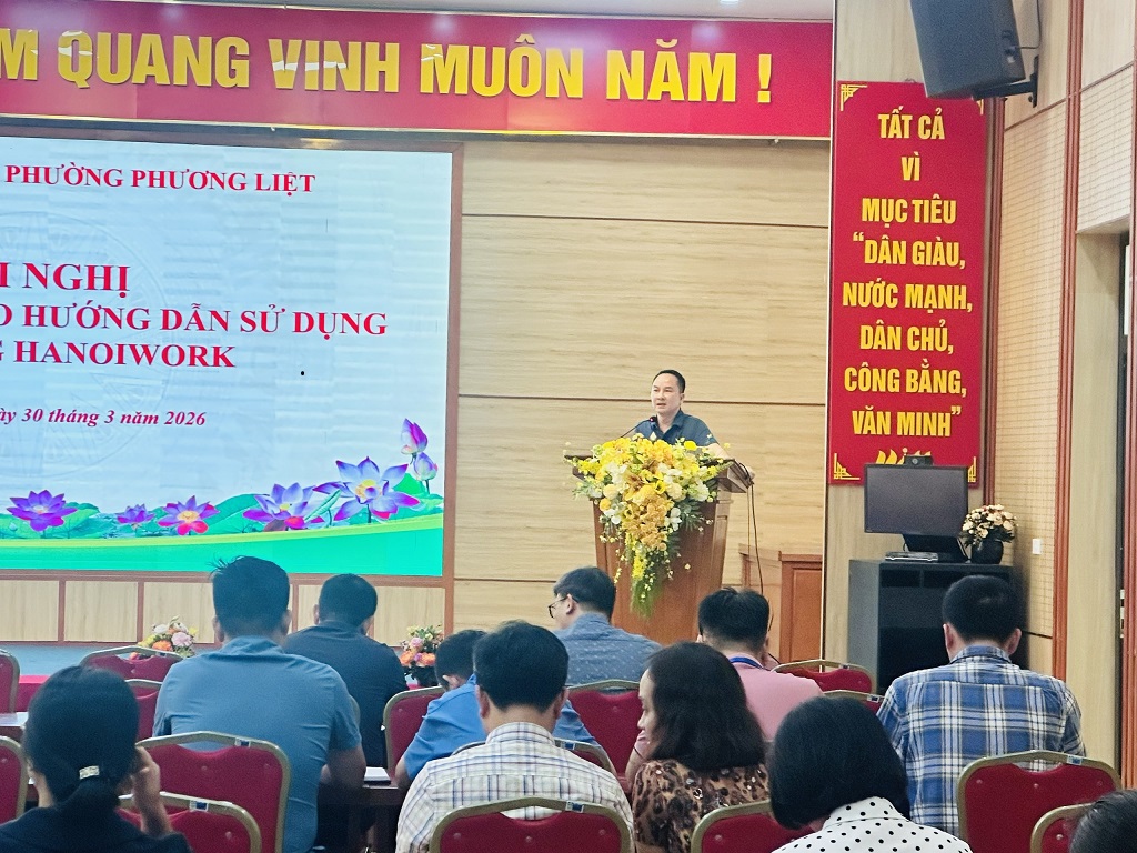 PHƯỜNG PHƯƠNG LIỆT TỔ CHỨC TẬP HUẤN TRIỂN KHAI HỆ THỐNG KHÔNG GIAN LÀM VIỆC SỐ HANOIWORK- Ảnh 3.