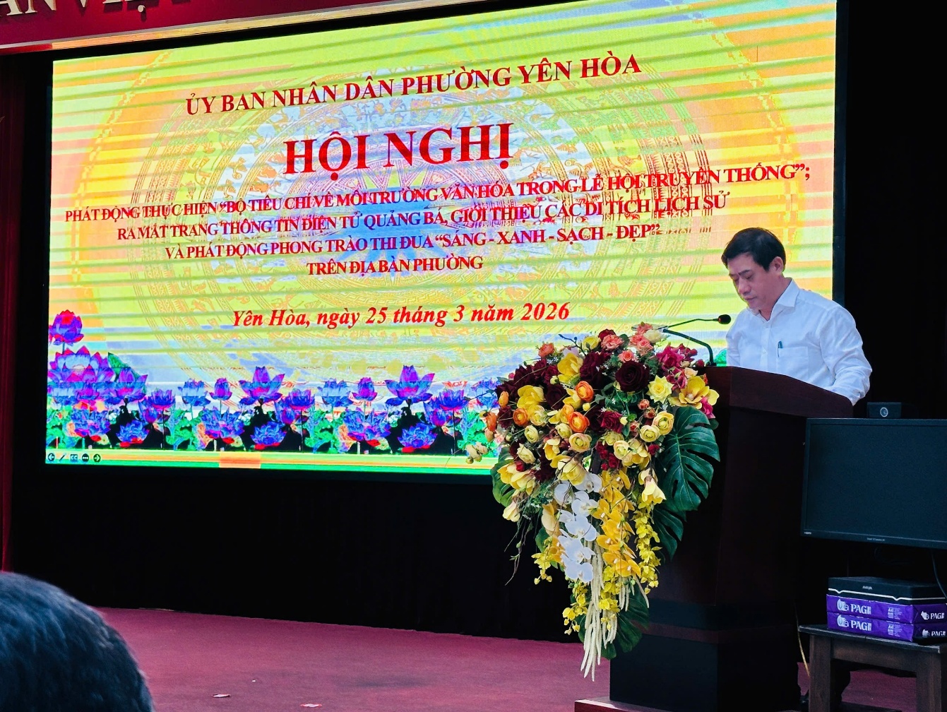 Phát động thực hiện “Bộ tiêu chí về môi trường văn hóa trong lễ hội truyền thống” và Ra mắt trang thông tin điện tử di tích lịch sử trên địa bàn phường- Ảnh 2.