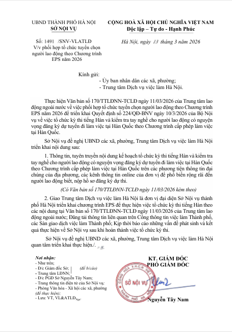 Tổ chức tuyển chọn người lao động theo Chương trình EPS năm 2026- Ảnh 1.