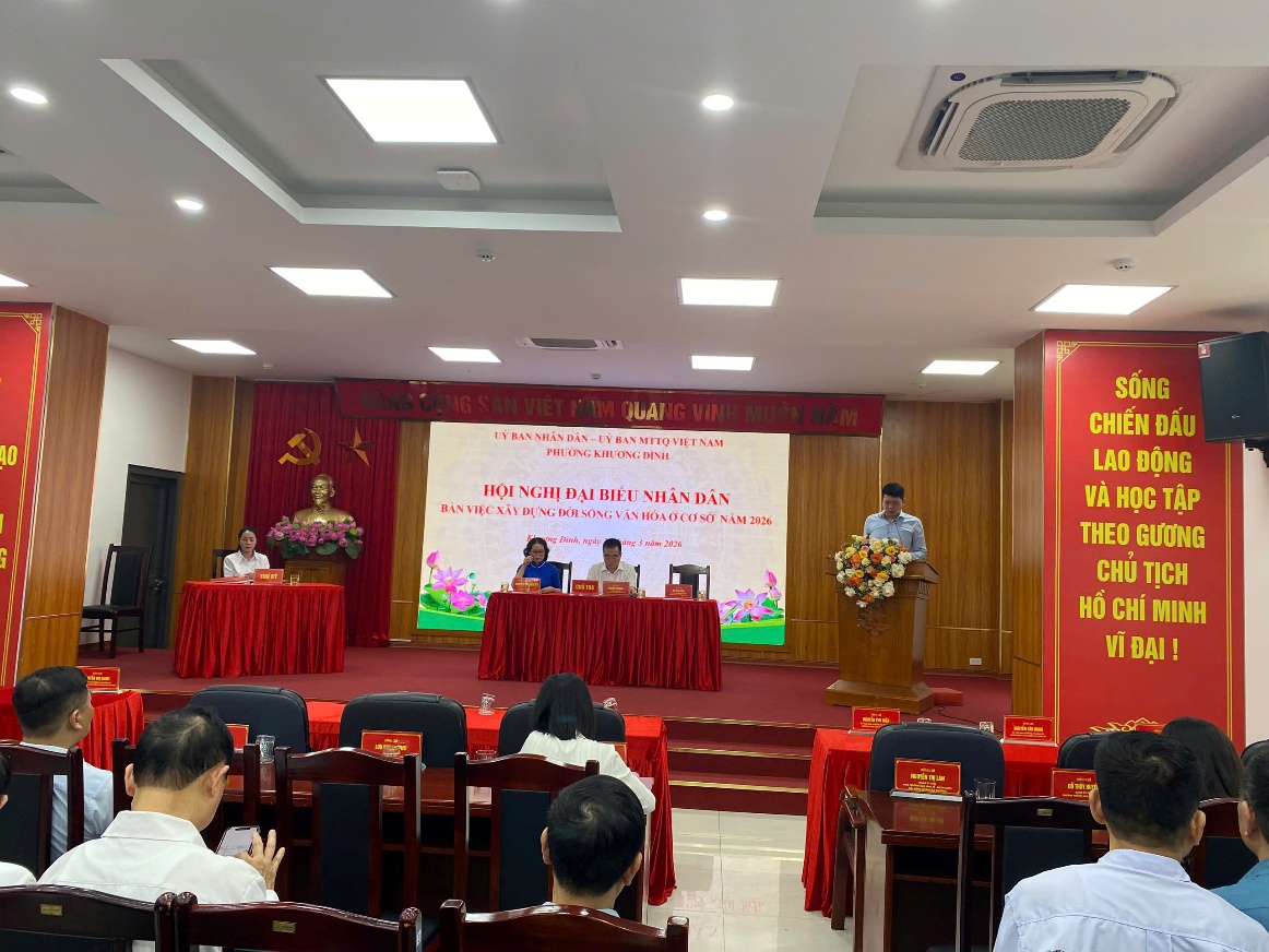Hội nghị đại biểu nhân dân bàn việc xây dựng đời sống văn hóa ở cơ sở năm 2026 tại phường Khương Đình- Ảnh 1.