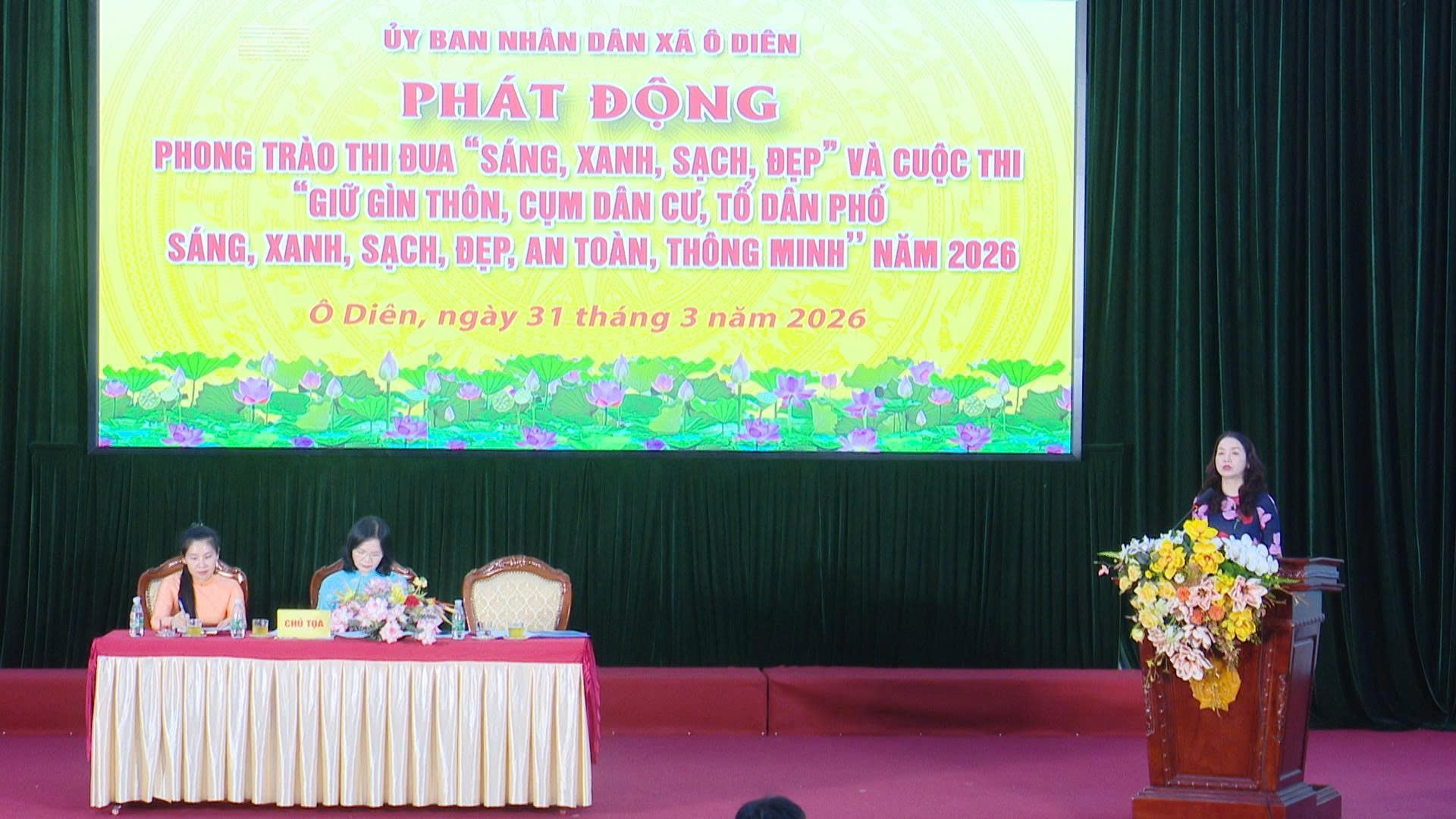 Hội nghị đại biểu Nhân dân bàn việc xây dựng đời sống văn hóa ở cơ sở và phát động phong trào thi đua “Sáng - xanh - sạch - đẹp” trên địa bàn xã Ô Diên năm 2026.- Ảnh 5.