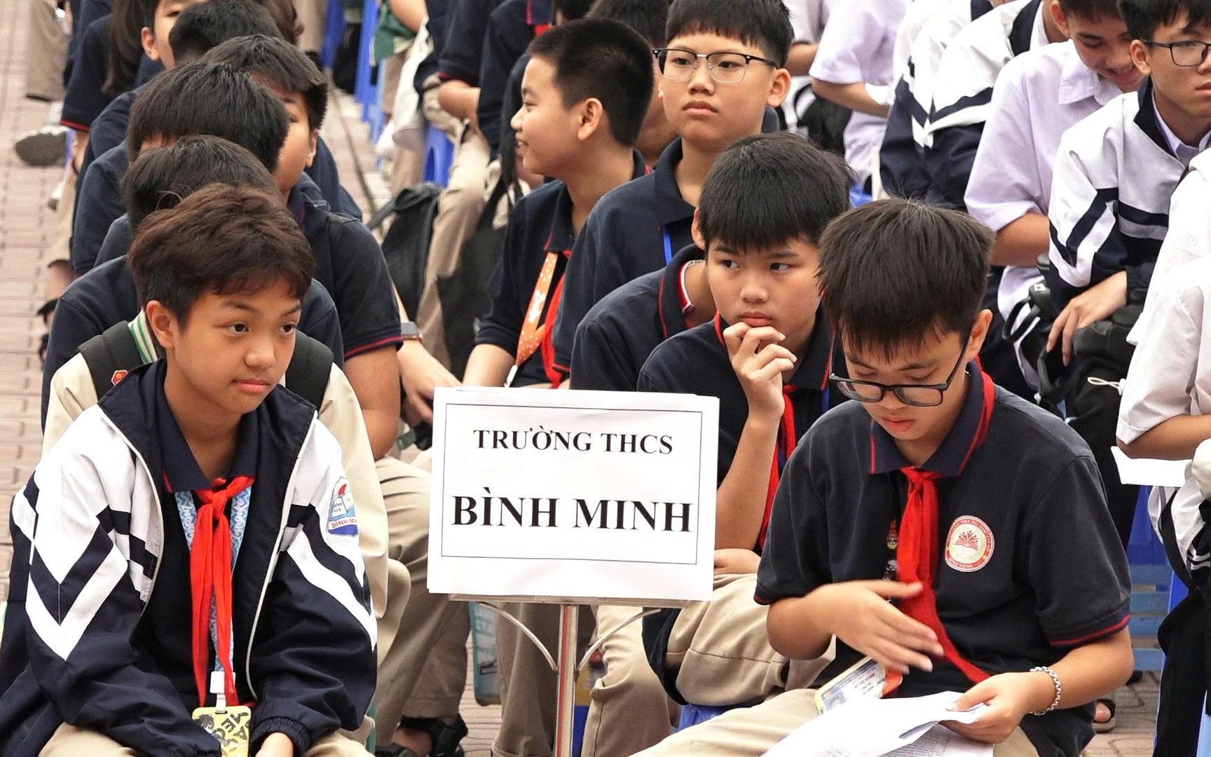 Ảnh: Học sinh trường  THCS Bình Minh trong buổi Khai mạc