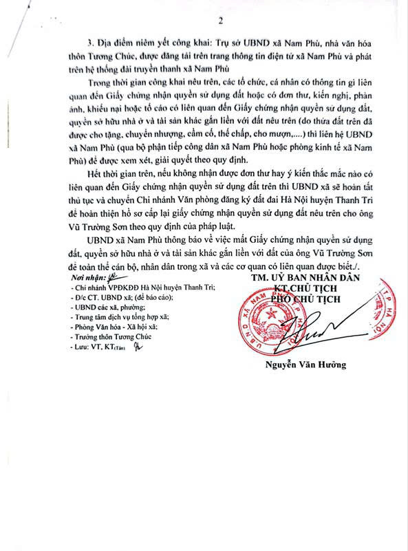 Thông báo số 165/TB-UBND ngày 06/3/2026 của UBND xã Nam Phù- Ảnh 2.