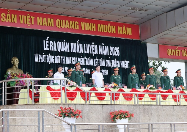 Sư đoàn 308 tổ chức Lễ ra quân huấn luyện năm 2026 và phát động đợt thi đua- Ảnh 1.