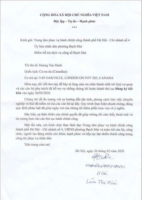 Chi nhánh số 4: Rút ngắn 9 ngày giải quyết thủ tục kết hôn cho công dân có quốc tịch Canada- Ảnh 2.