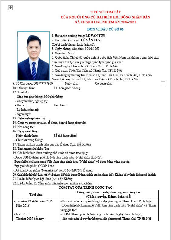 Tiểu sử những người ứng cử đại biểu HĐND xã Thanh Oai, nhiệm kỳ 2026-2031, đơn vị bầu cử số 6- Ảnh 5.