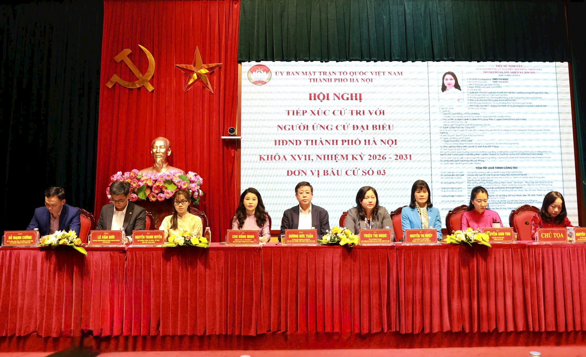 Các ứng cử viên đại biểu HĐND thành phố Hà Nội - Đơn vị bầu cử số 3 vận động bầu cử- Ảnh 1.